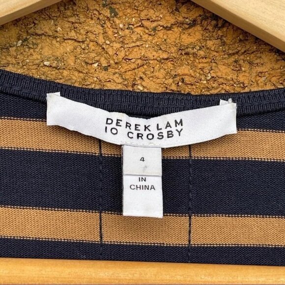 DEREK LAM 10 CROSBY Stripe Wrap Top with Poplin Shirting Combo size 4 - Picture 5 of 12